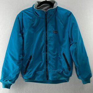 Patagonia Jacket Kids Sz 11/12 Shelled Synchilla Full Zip Fleece Lined Teal Blue